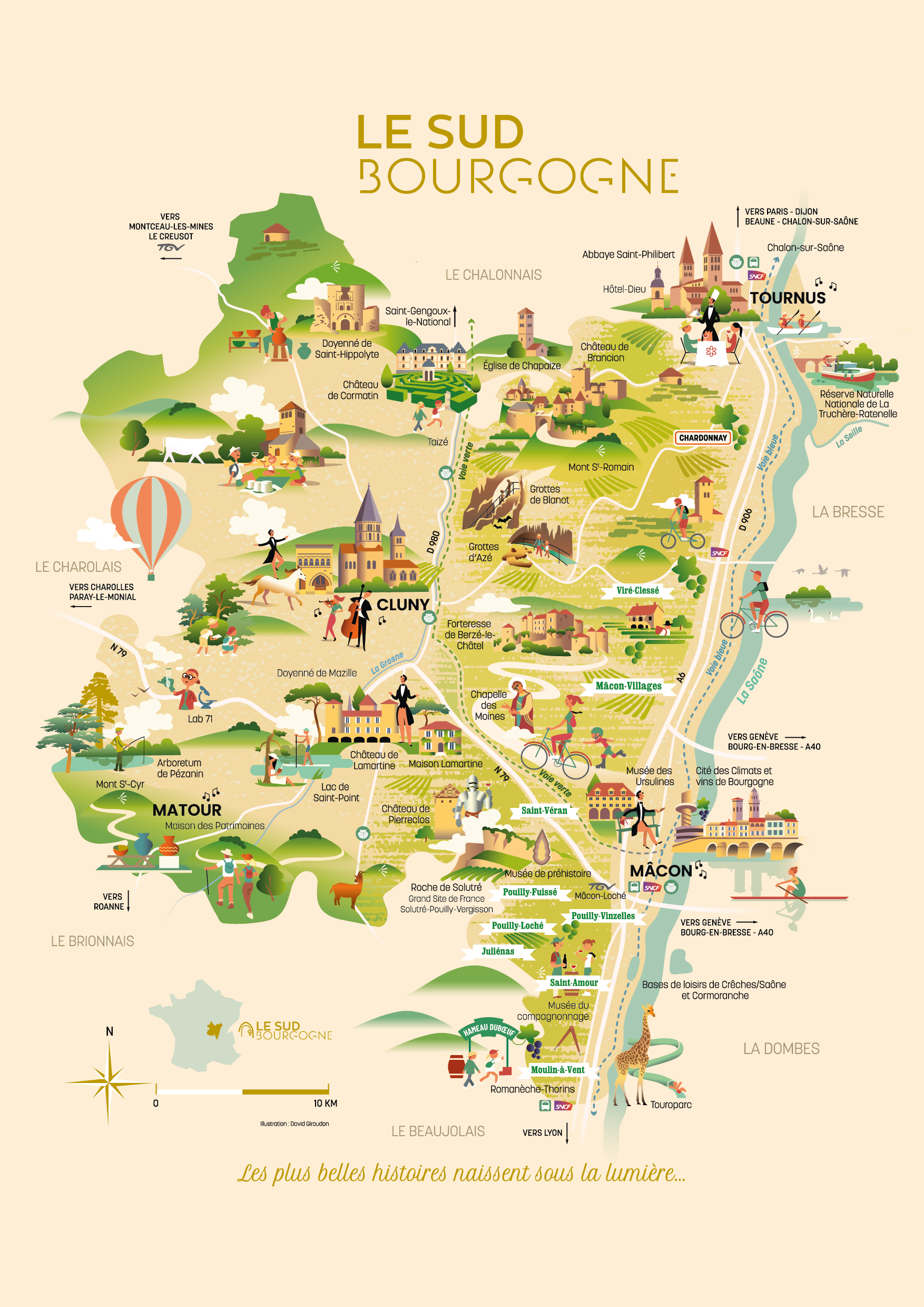 Carte de la Bourgogne du Sud